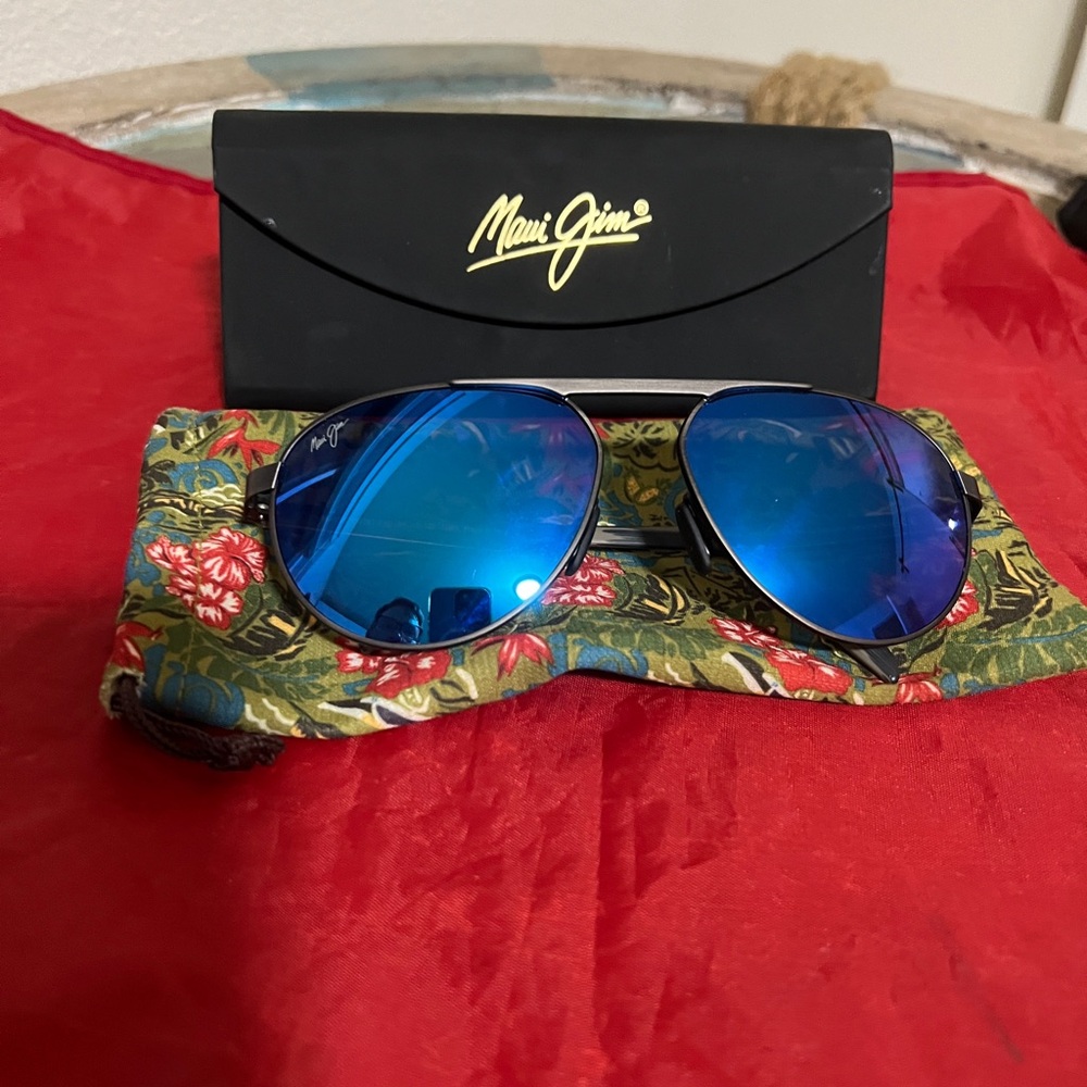 MAUI JIM SWINGING BRIDGES MJ 787-02C GUNMETAL BLUE HAWAII POLARIZED SUNGLASSES